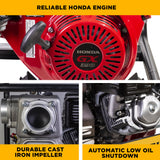 BE Power Equipment 4 Inch Trash Pump with Honda GX390 Engine, 580 GPM and 1 Inch Solids Handling - TP-4013HM - view 7