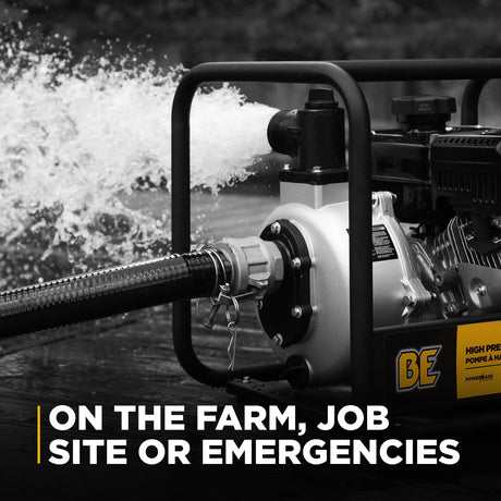 BE Power Equipment 4 Inch Trash Pump with Honda GX390 Engine, 580 GPM and 1 Inch Solids Handling - TP-4013HM - view 9