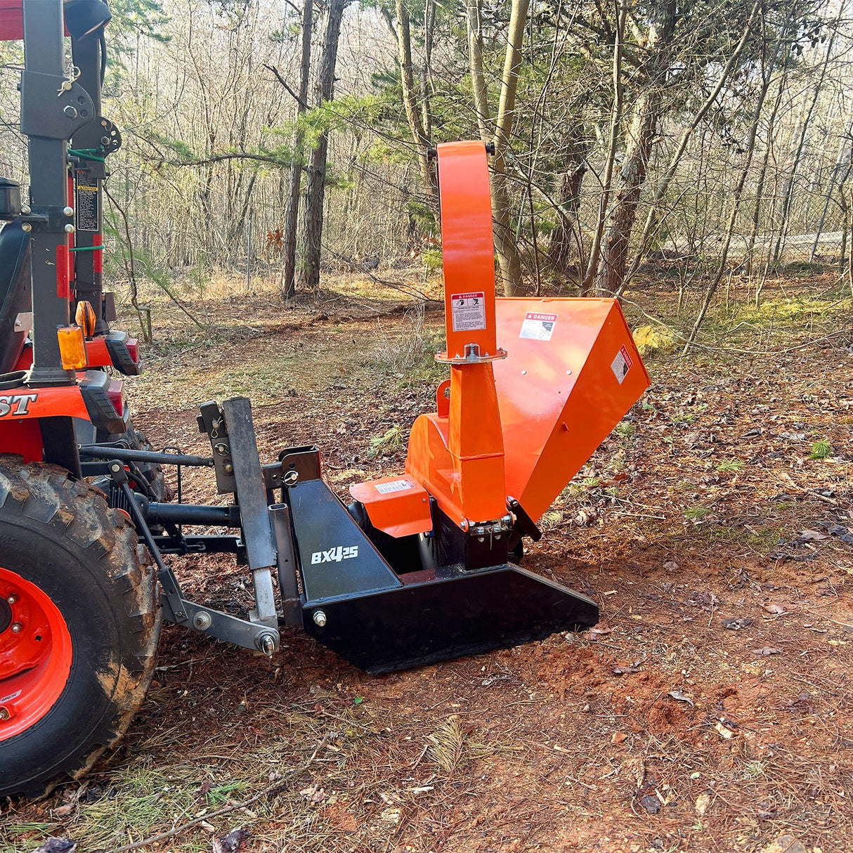MechMaxx 3-Point PTO Wood Chipper Attachment for Tractors up to 45HP with PTO Shaft Included, Model BX42S
