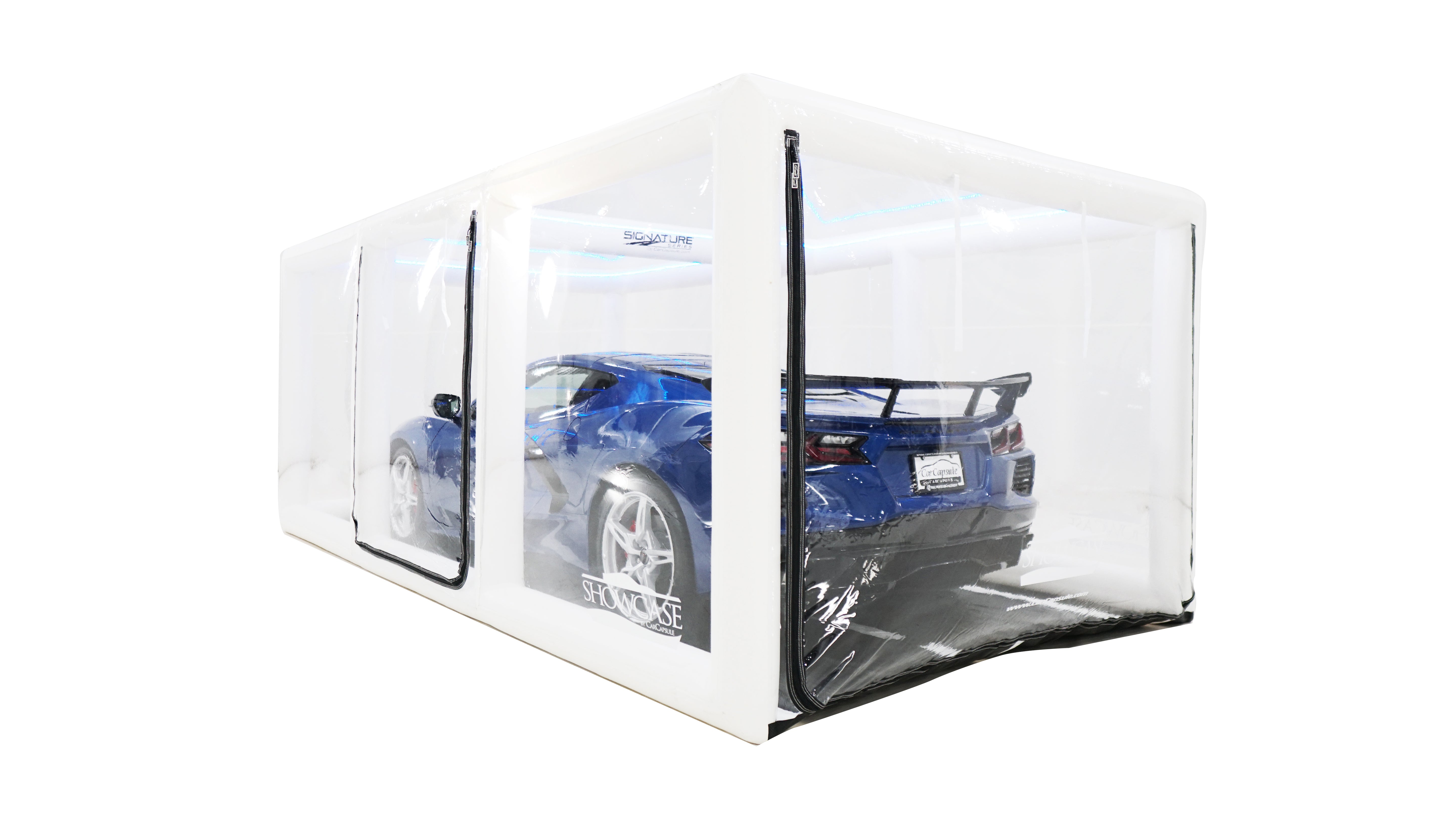 CarCapsule 18 ft Signature Series ShowCase Indoor Capsule w/ Road Design Floor, IntelliCharger & LED Kit - CCSH18SIG