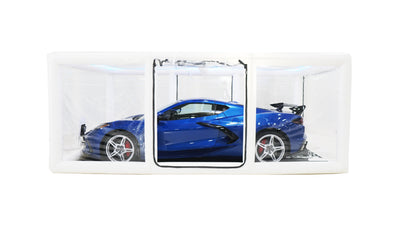 CarCapsule 18 ft Signature Series ShowCase Indoor Capsule w/ Road Design Floor, IntelliCharger & LED Kit - CCSH18SIG