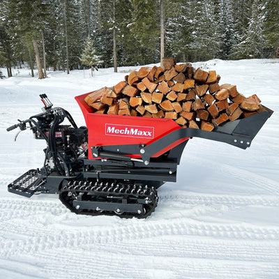 MechMaxx 1100 lb Tracked Dumper with 10HP 302cc Gas Engine, Hydraulic Tipping and Front Shovel, Model D50HTFL
