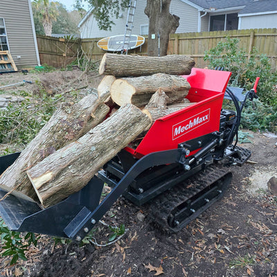 MechMaxx 1100 lb Tracked Dumper with 10HP 302cc Gas Engine, Hydraulic Tipping and Front Shovel, Model D50HTFL