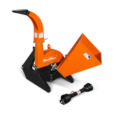 MechMaxx 3-Point PTO Wood Chipper Attachment for Tractors up to 45HP with PTO Shaft Included, Model BX42S