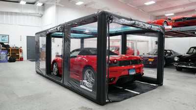 CarCapsule 16 ft CF1 Series ShowCase Indoor Capsule w/ Road Design Floor, IntelliCharger & LED Kit - CCSH16CF1