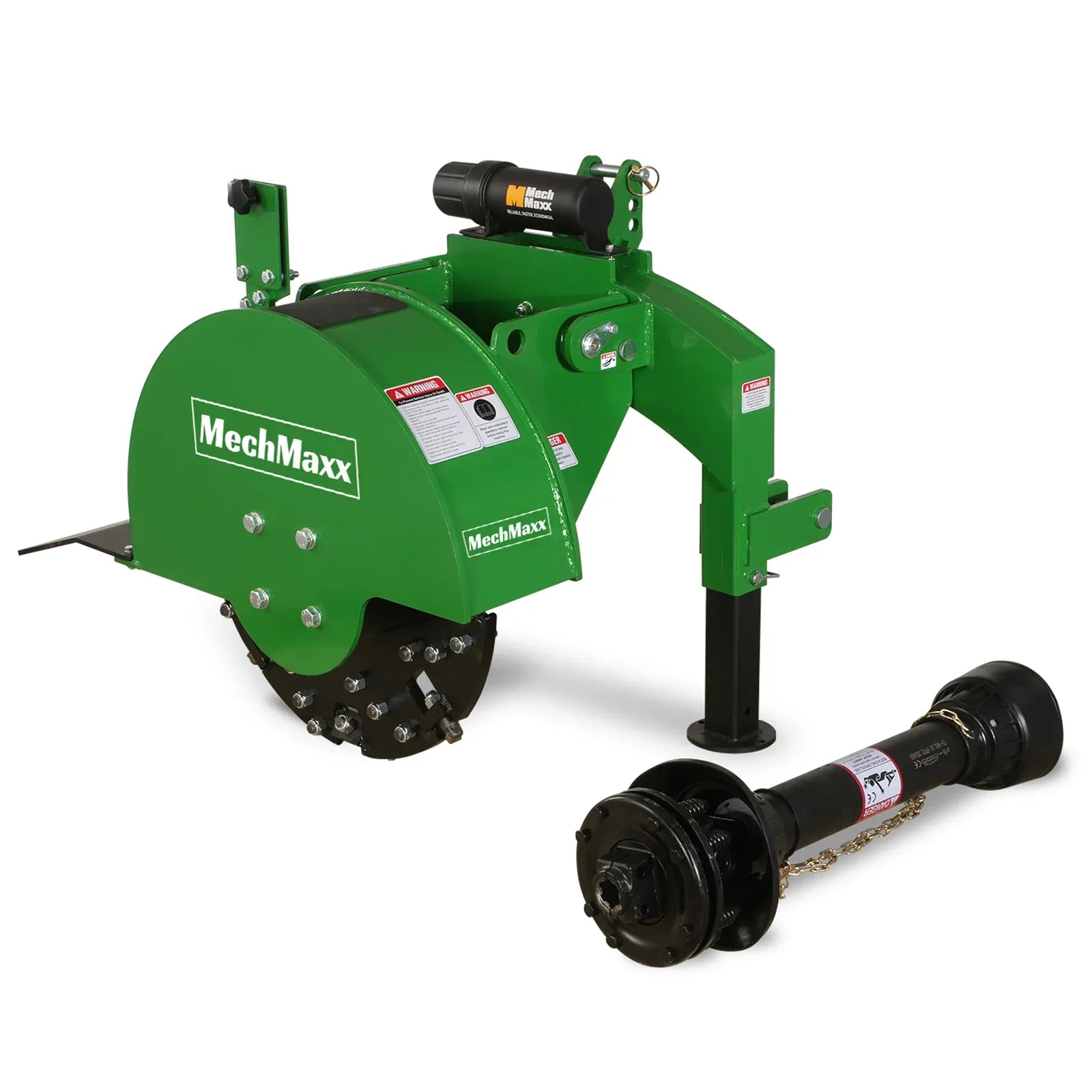 MechMaxx 3-Point PTO Stump Grinder with 34 Carbide Teeth for 15–45HP Tractors, Includes PTO Shaft with Slip Clutch, Model SG24