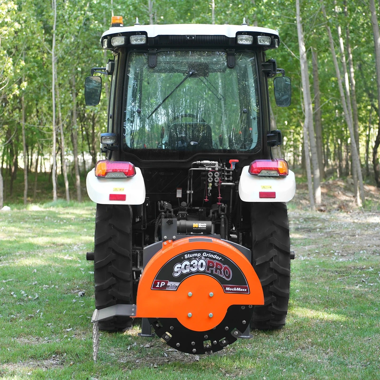 MechMaxx 3-Point PTO Stump Grinder with 30" Flywheel and 44 Carbide Teeth for 40–100HP Tractors, Includes PTO Shaft with Slip Clutch, Model SG30PRO