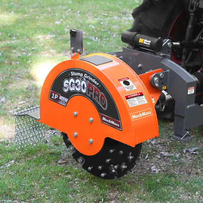 MechMaxx 3-Point PTO Stump Grinder with 30" Flywheel and 44 Carbide Teeth for 40–100HP Tractors, Includes PTO Shaft with Slip Clutch, Model SG30PRO