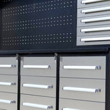 Chery Industrial Workbench Cabinet with 30 Drawers, 2 Cabinets, and Pegboard 10ft - WW000220