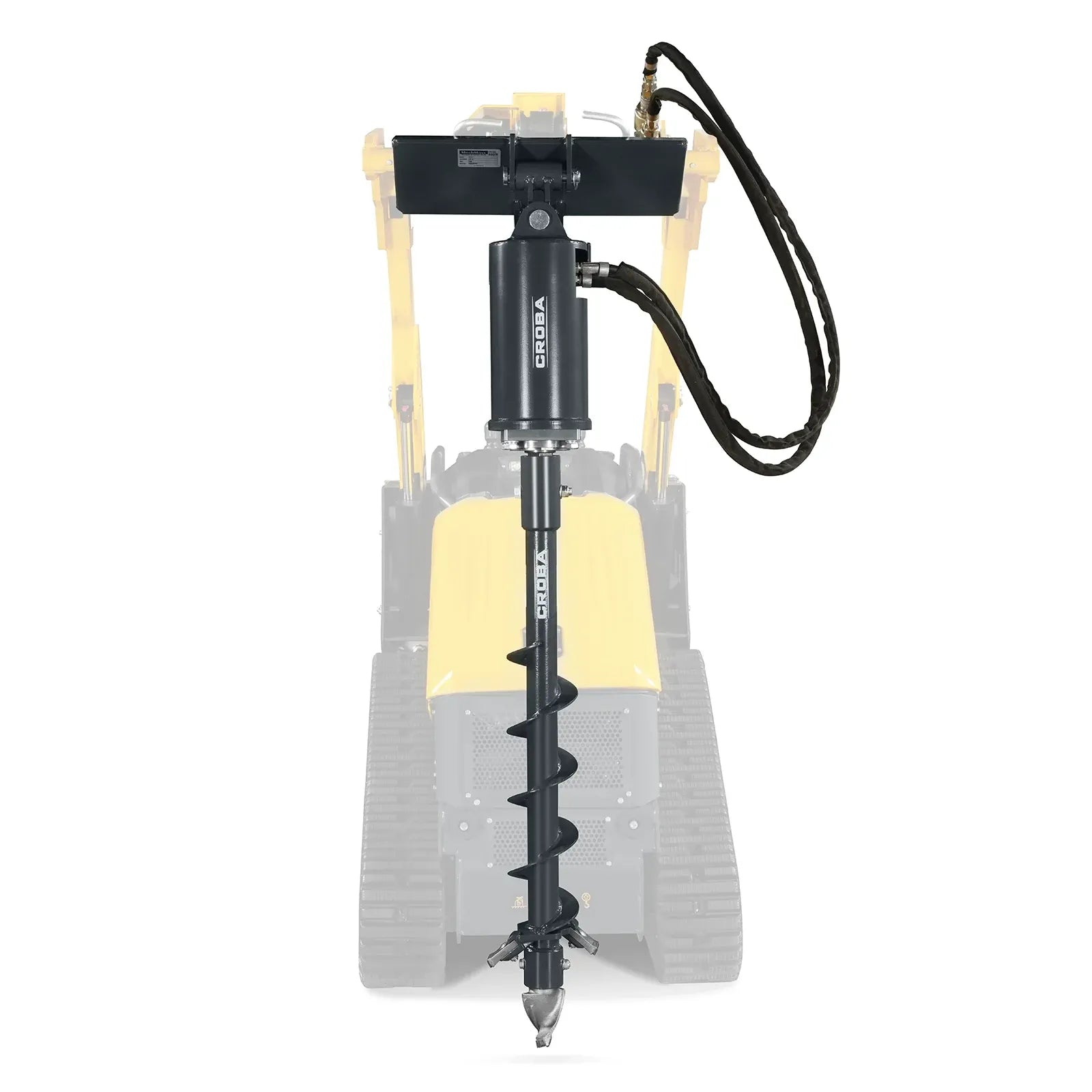 MechMaxx Mini Skid Steer Drive Auger Attachment with 6", 9", and 12" Auger Bits