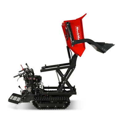 MechMaxx 1100 lb Tracked Dumper with 10HP 302cc Gas Engine, Hydraulic Tipping and Front Shovel, Model D50HTFL
