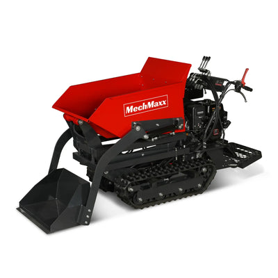 MechMaxx 1100 lb Tracked Dumper with 10HP 302cc Gas Engine, Hydraulic Tipping and Front Shovel, Model D50HTFL