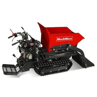 MechMaxx 1100 lb Tracked Dumper with 10HP 302cc Gas Engine, Hydraulic Tipping and Front Shovel, Model D50HTFL