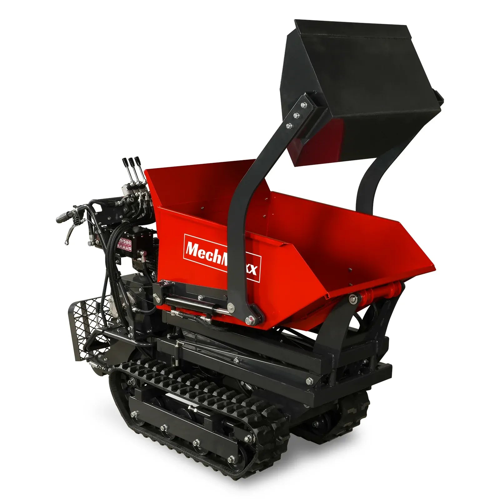 MechMaxx 1100 lb Tracked Dumper with 10HP 302cc Gas Engine, Hydraulic Tipping and Front Shovel, Model D50HTFL
