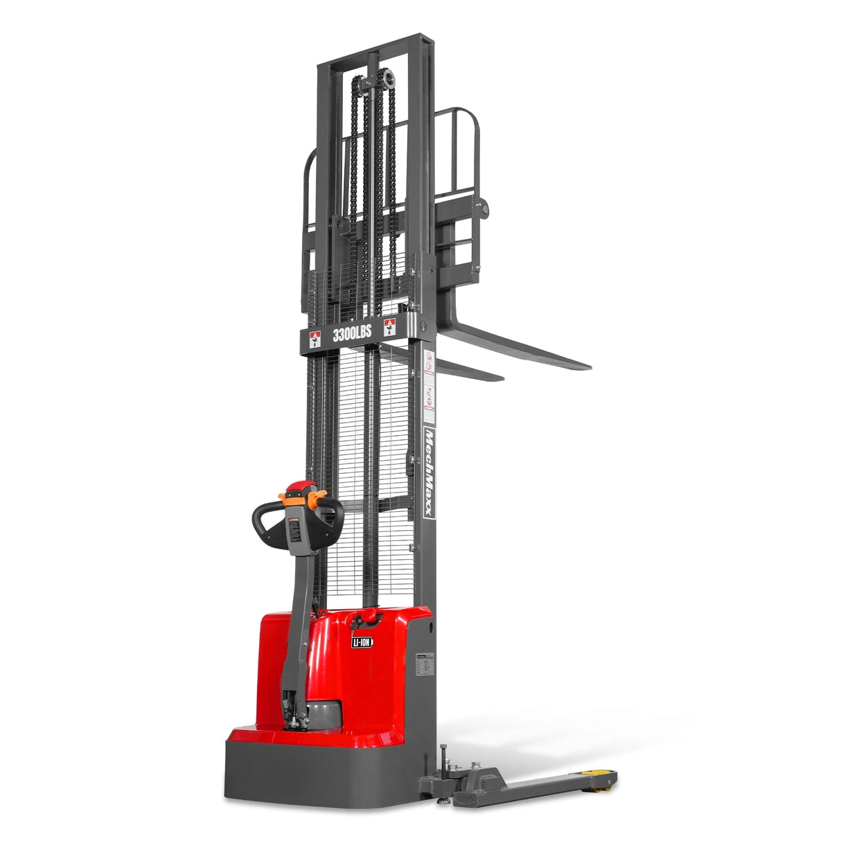 MechMaxx F33-118S 3300 lb Lithium Electric Straddle Stacker 118-Inch Lift