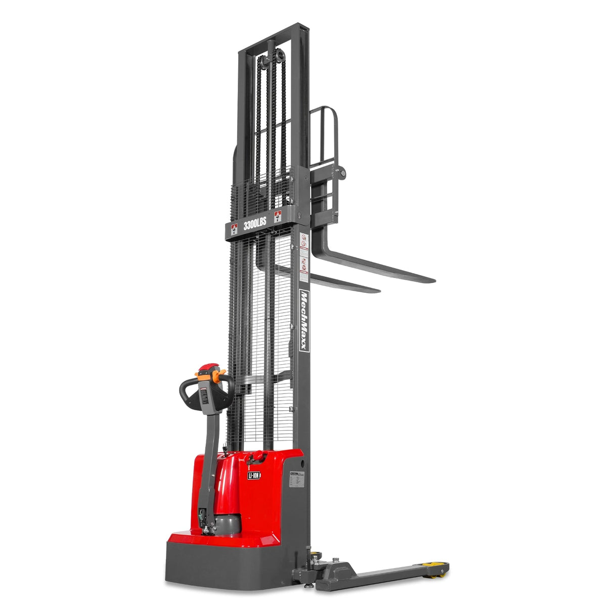 MechMaxx F33-138S 3300 lb Lithium Electric Straddle Stacker 138-Inch Lift