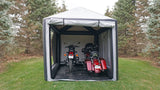 CarCapsule 10 ft Bike ShowCase Outdoor Cover w/ Pitched Roof (9 ft Peak, Dual Bike) - BBSHO10