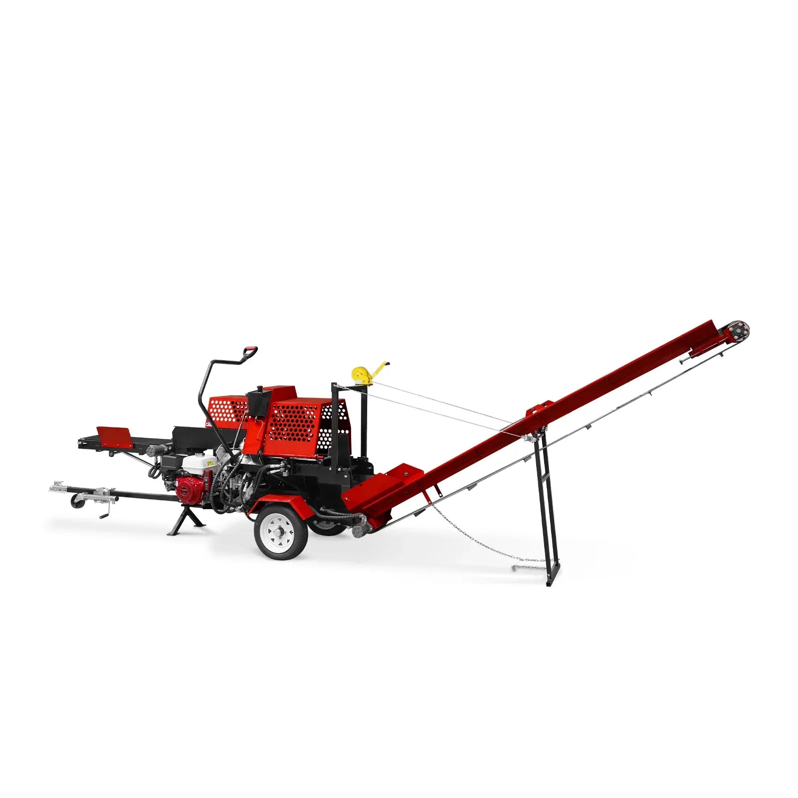 MechMaxx 20 Ton Log Splitter Processor with Conveyor and HONDA GX390 Engine, 24" x 15" Capacity with 18" Chainsaw, Model HLS20