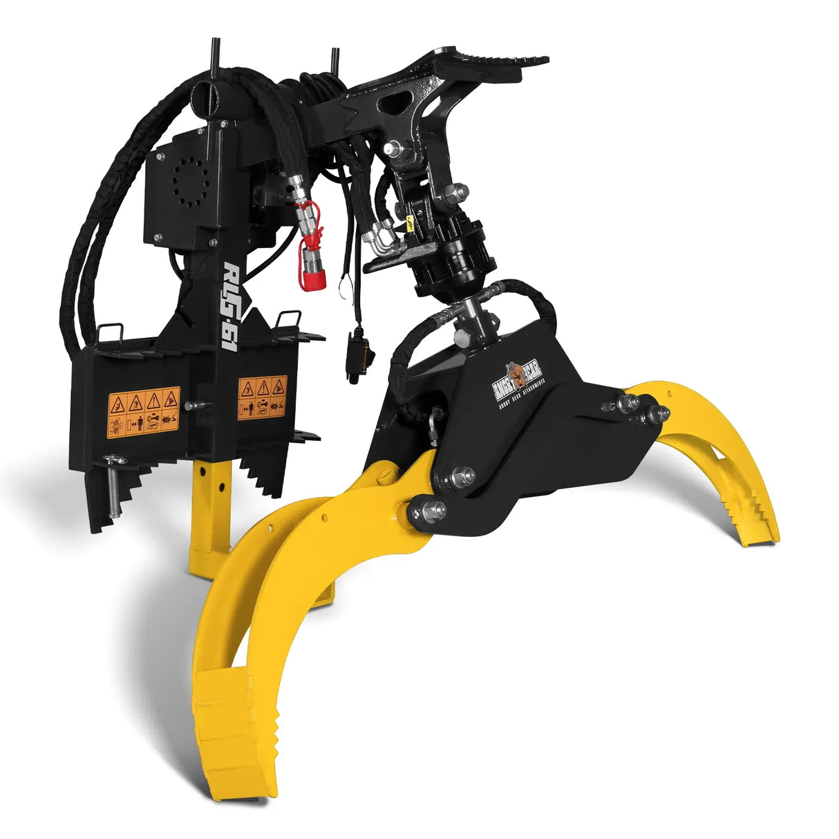 MechMaxx 59" Hydraulic Rotating Log Grapple Attachment for Mini Skid Steer with 1500 lb Lift Capacity and 360° Rotation