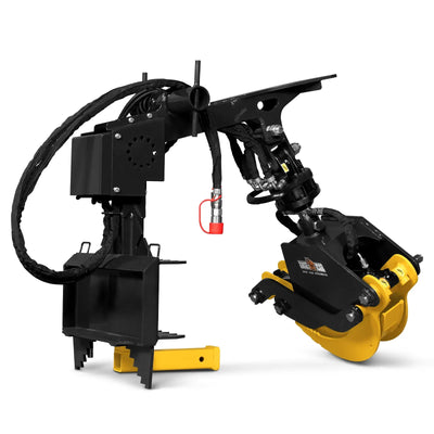 MechMaxx 59" Hydraulic Rotating Log Grapple Attachment for Mini Skid Steer with 1500 lb Lift Capacity and 360° Rotation