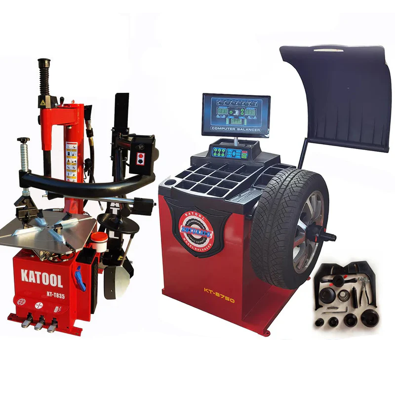 Katool KT-T835 Tire Changer & KT-B750 Wheel Balancer Shop Combo