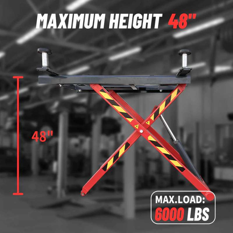 Katool KT-X66 6,600 lb Portable Mid-Rise Scissor Lift for Home Garage