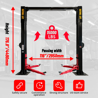 Katool KT-M150D 15,000 lb Heavy-Duty 2-Post Car Lift for Trucks and SUVs