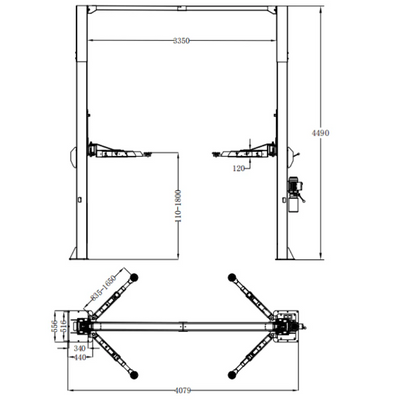 Katool KT-M150D 15,000 lb Heavy-Duty 2-Post Car Lift for Trucks and SUVs