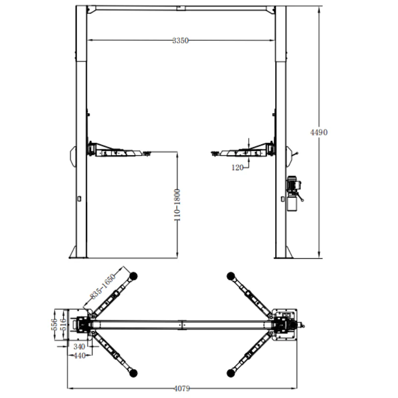 Katool KT-M150D 15,000 lb Heavy-Duty 2-Post Car Lift for Trucks and SUVs