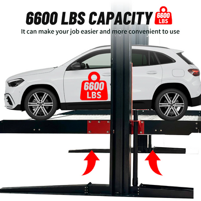 Katool KT-P2700 6,600 lb 2-Post Parking Lift for Home Garage Storage
