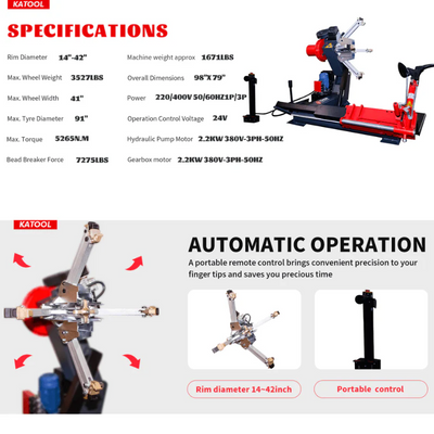 Katool KT-T260 Heavy-Duty Truck and Bus Tire Changer for 14"-42" Rims