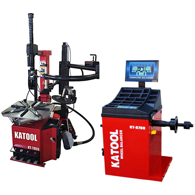 Katool KT-T850 Tilt-Back Tire Changer & KT-B760 Wheel Balancer Combo