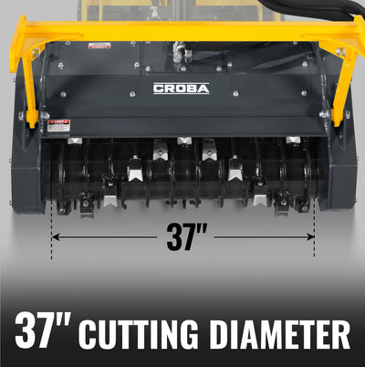 MechMaxx 37" Forestry Drum Mulcher Attachment for Mini Skid Steer with Hydraulic Flow Range 11–16 GPM, Model MCH37