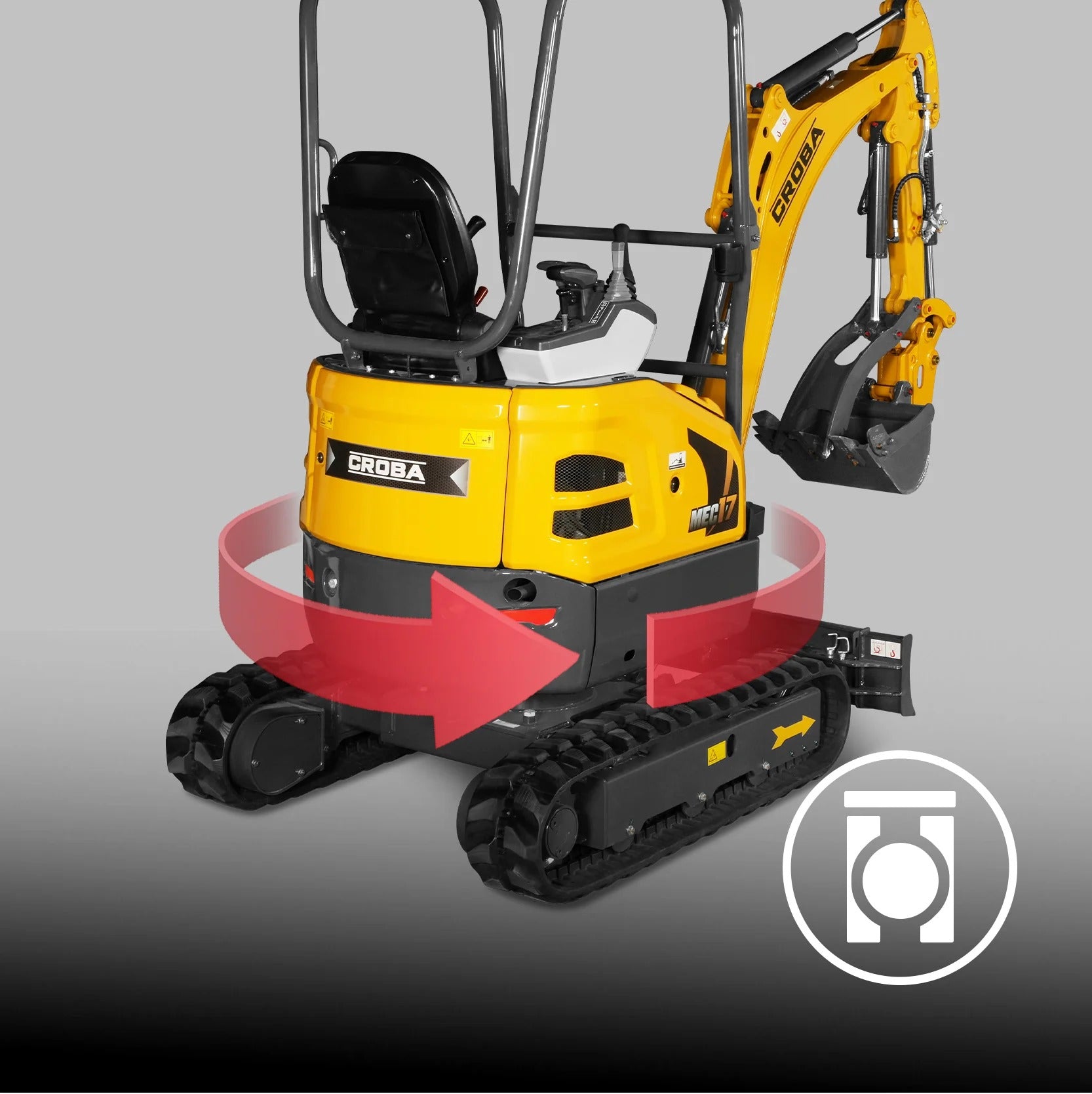 MechMaxx Mini Compact Excavator with Kubota D902 Engine, 89" Max Digging Depth, 4145 lb Operating Weight, Model MEC17