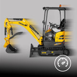MechMaxx Mini Compact Excavator with Kubota D902 Engine, 89" Max Digging Depth, 4145 lb Operating Weight, Model MEC17