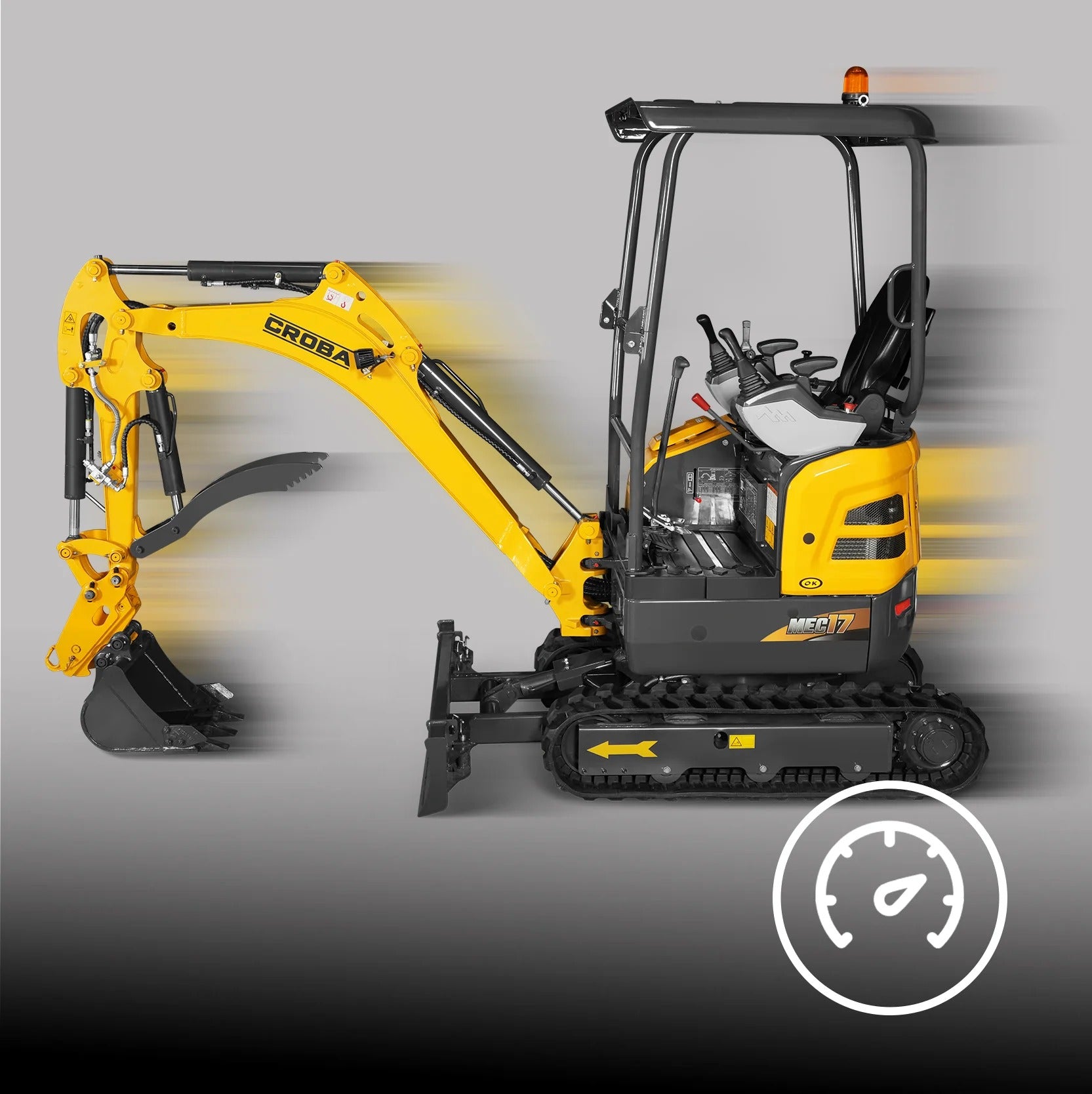 MechMaxx Mini Compact Excavator with Kubota D902 Engine, 89" Max Digging Depth, 4145 lb Operating Weight, Model MEC17