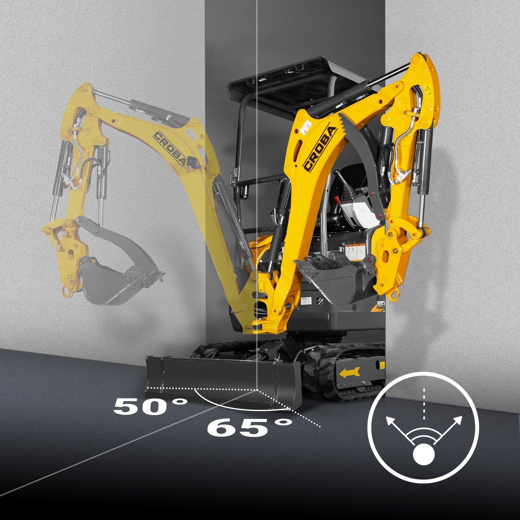 MechMaxx Mini Compact Excavator with Kubota D902 Engine, 89" Max Digging Depth, 4145 lb Operating Weight, Model MEC17