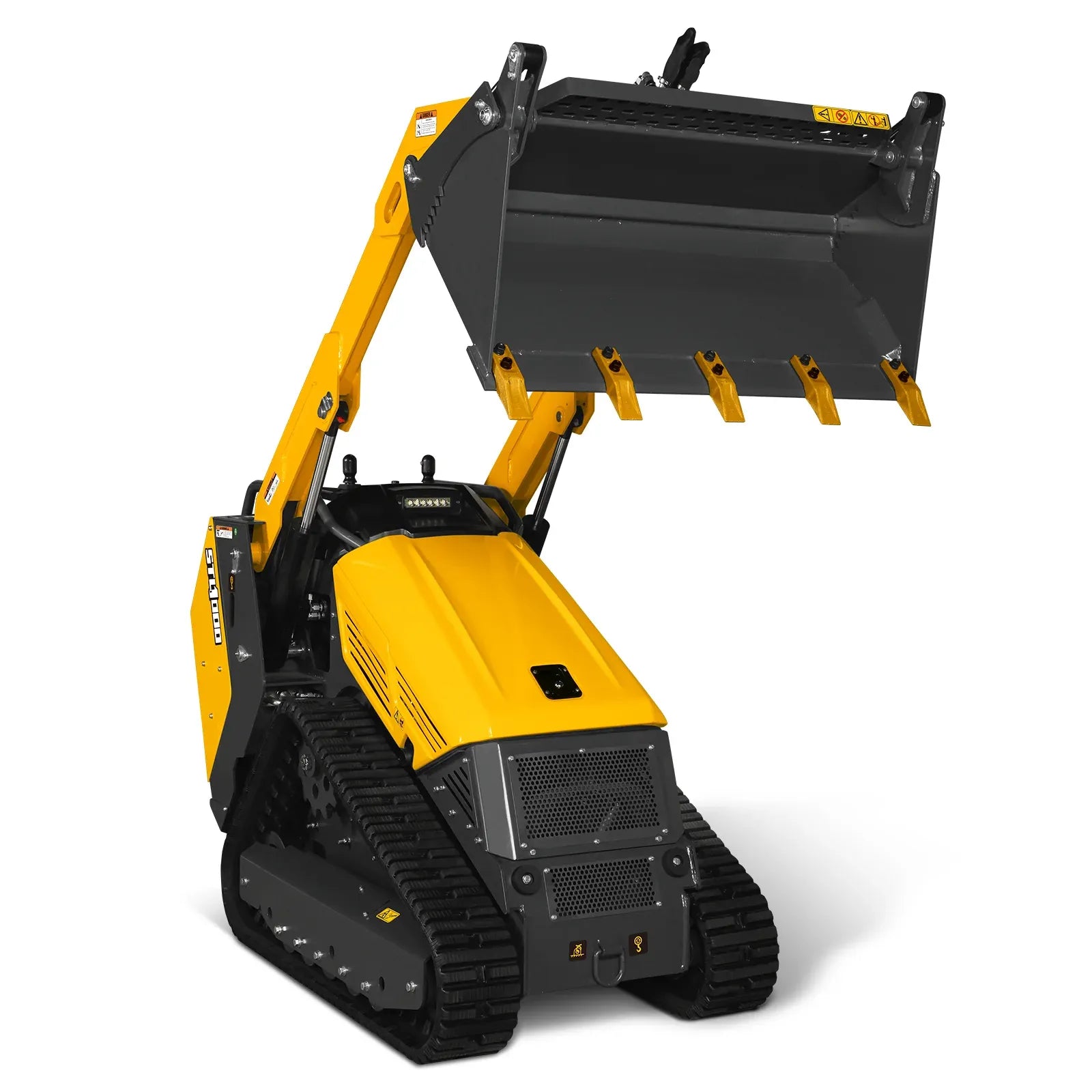 MechMaxx 25HP KUBOTA D1105 Diesel Stand-On Mini Skid Steer Track Loader with 4-in-1 Bucket, Model STL1000