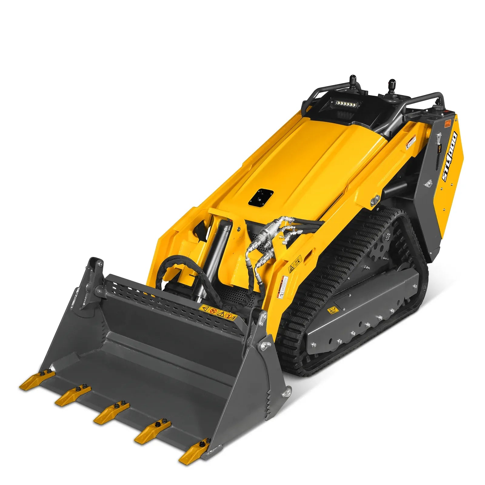 MechMaxx 25HP KUBOTA D1105 Diesel Stand-On Mini Skid Steer Track Loader with 4-in-1 Bucket, Model STL1000