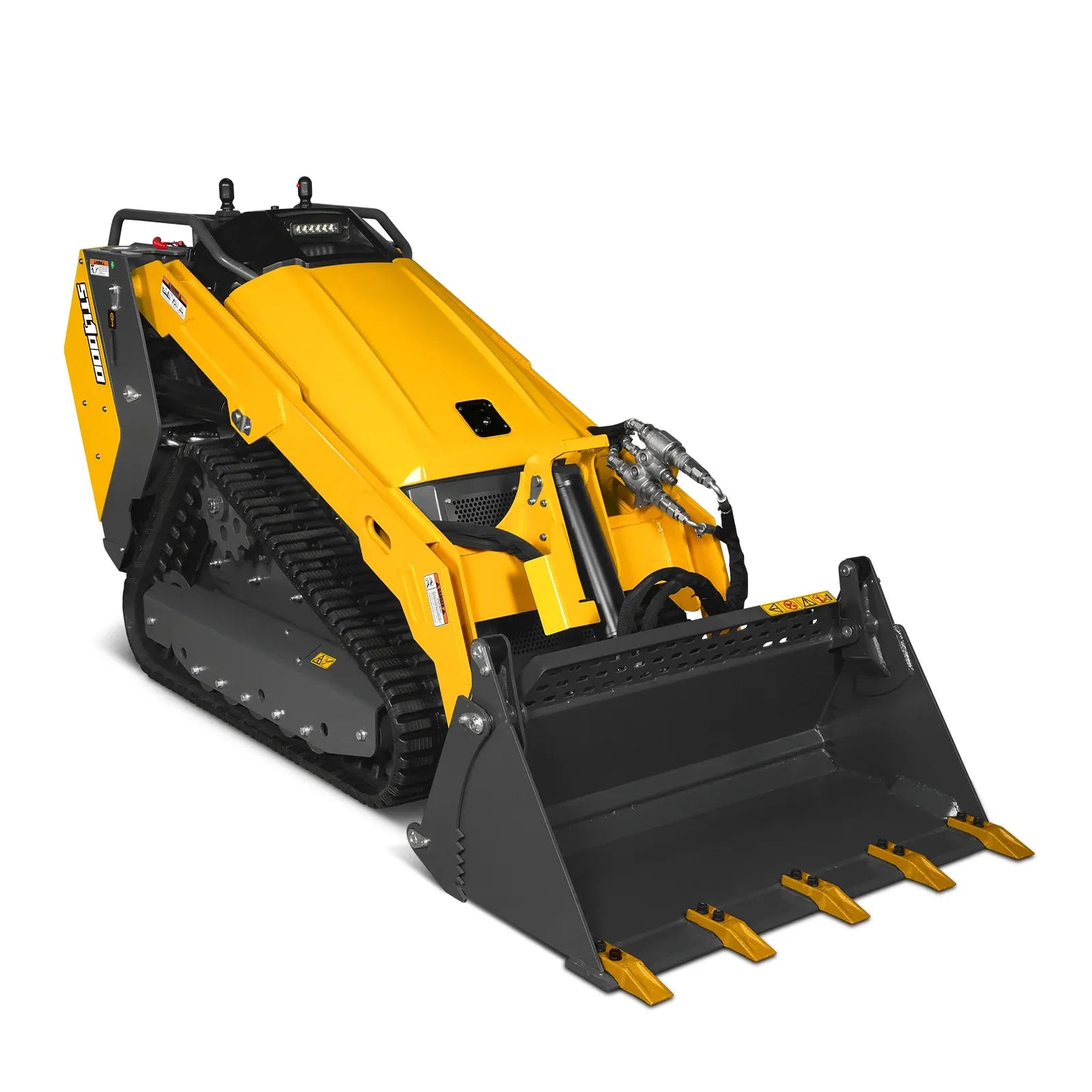 MechMaxx 25HP KUBOTA D1105 Diesel Stand-On Mini Skid Steer Track Loader with 4-in-1 Bucket, Model STL1000