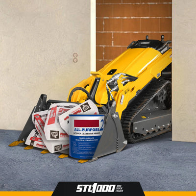 MechMaxx 25HP KUBOTA D1105 Diesel Stand-On Mini Skid Steer Track Loader with 4-in-1 Bucket, Model STL1000