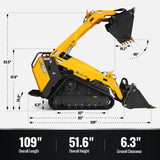MechMaxx 25HP KUBOTA D1105 Diesel Stand-On Mini Skid Steer Track Loader with 4-in-1 Bucket, Model STL1000