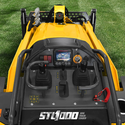 MechMaxx 25HP KUBOTA D1105 Diesel Stand-On Mini Skid Steer Track Loader with 4-in-1 Bucket, Model STL1000