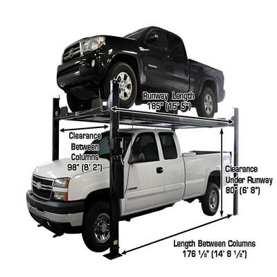 Atlas Garage PRO 8000EXT-L 4-Post Lift – 8,000 lb Extra Tall & Extra Long