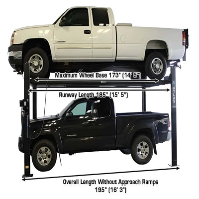 Atlas Garage PRO 8000EXT-L 4-Post Lift – 8,000 lb Extra Tall & Extra Long