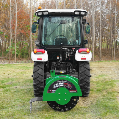 MechMaxx 3-Point PTO Stump Grinder with 30" Flywheel and 44 Carbide Teeth for 40–100HP Tractors, Includes PTO Shaft with Slip Clutch, Model SG30PRO