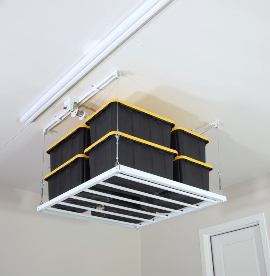 EZ Garage Storage E-Z Lift 4 ft x 4 ft Overhead Storage Lift 8 ft Drop 400 lb - R4X4