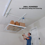 EZ Garage Storage E-Z Lift 4 ft x 4 ft Overhead Storage Lift 8 ft Drop 400 lb - R4X4