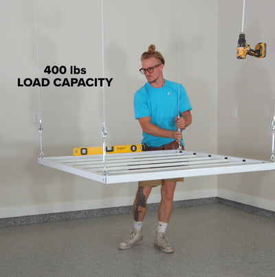 EZ Garage Storage E-Z Lift 4 ft x 4 ft Overhead Storage Lift 8 ft Drop 400 lb - R4X4