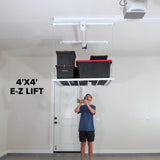 EZ Garage Storage E-Z Lift 4 ft x 4 ft Overhead Storage Lift 8 ft Drop 400 lb - R4X4